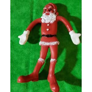 Vintage Christmas Bendable Santa Claus Figure Bendable Flexible Retro